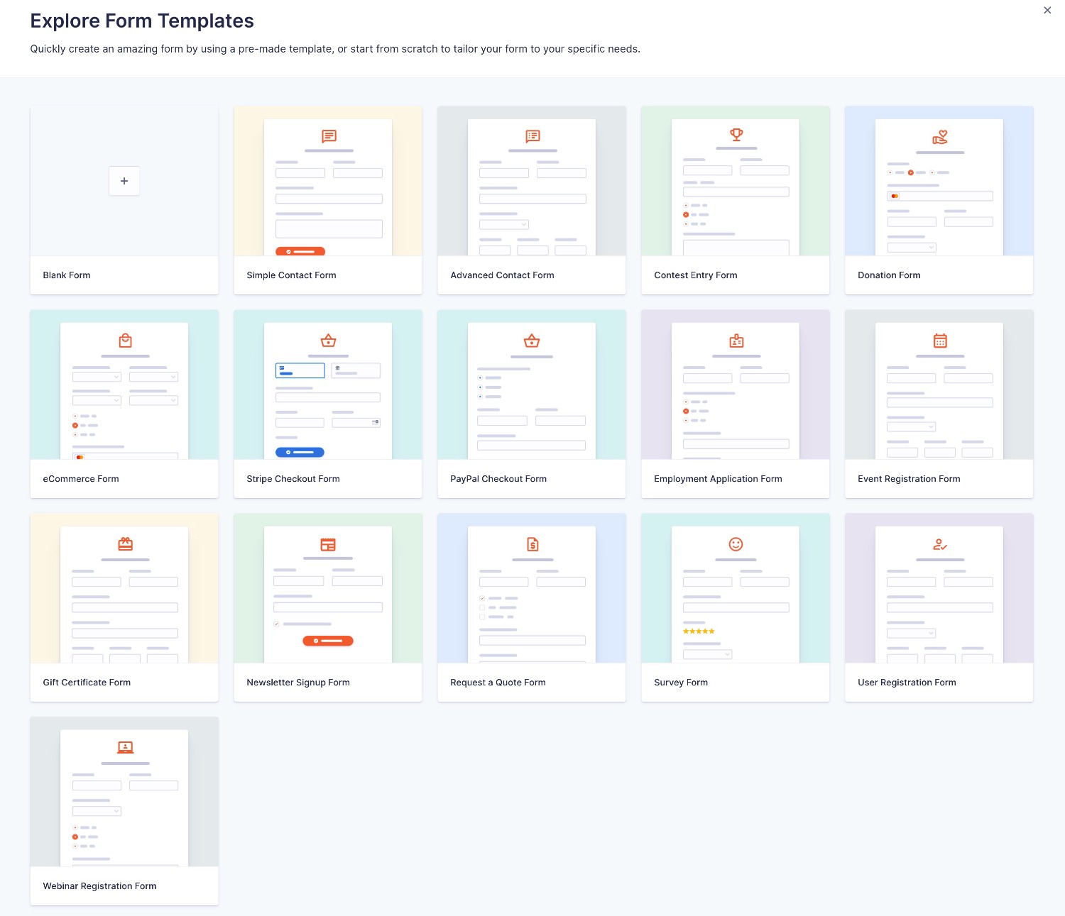 Gravity Forms templates
