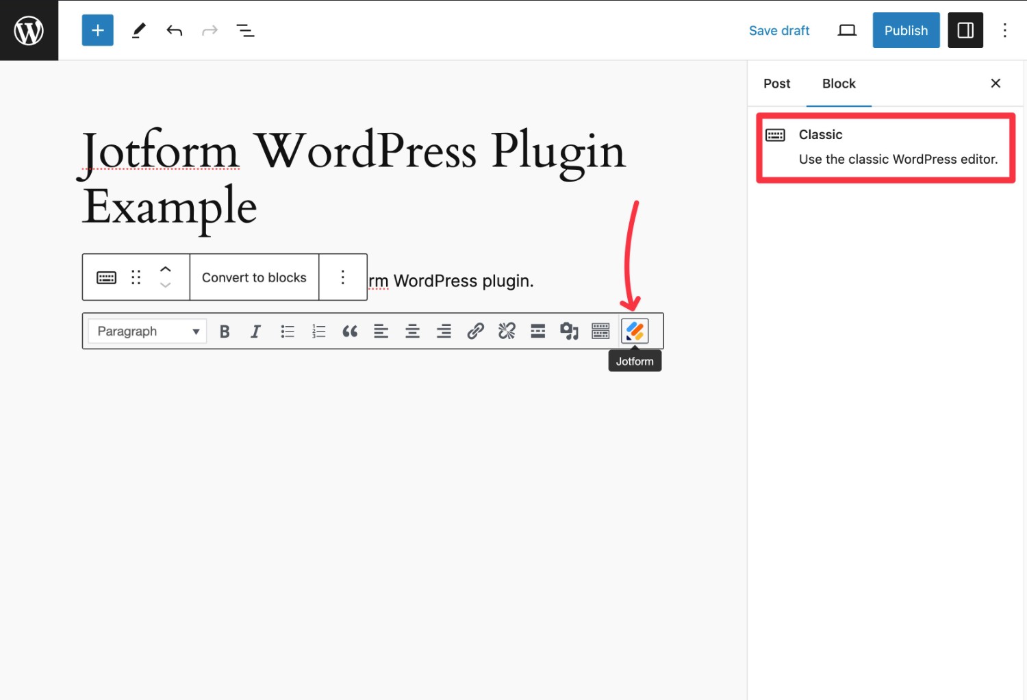 Jotform WordPress plugin