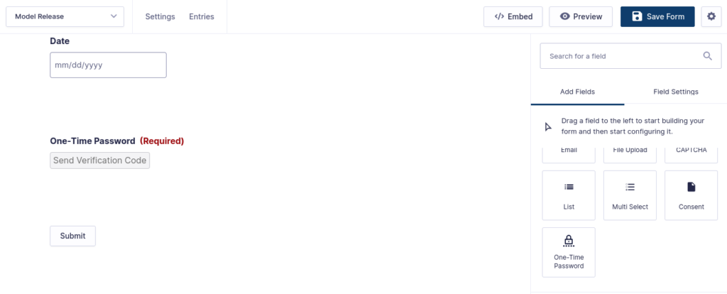 Verify Form Submissions Using One-Time Password - Gravity Forms