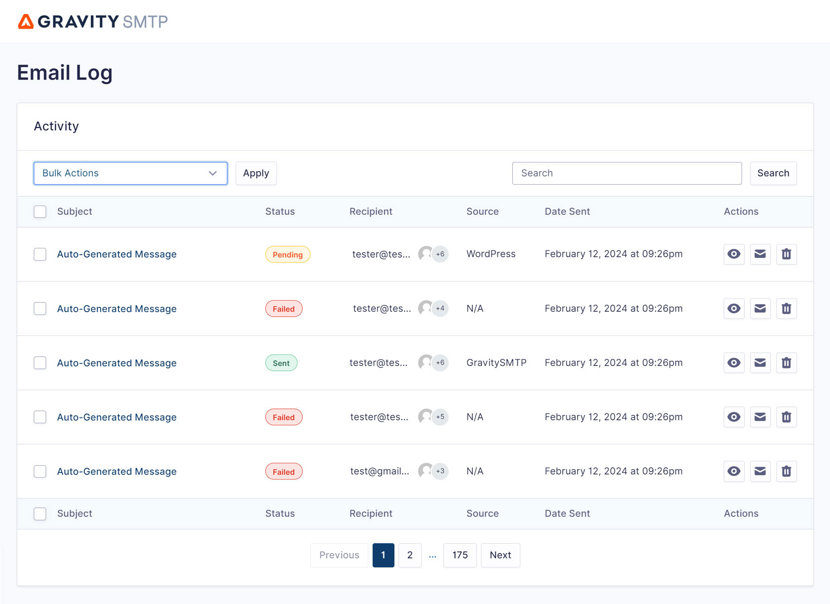 Gravity SMTP Guide Sent Email Log