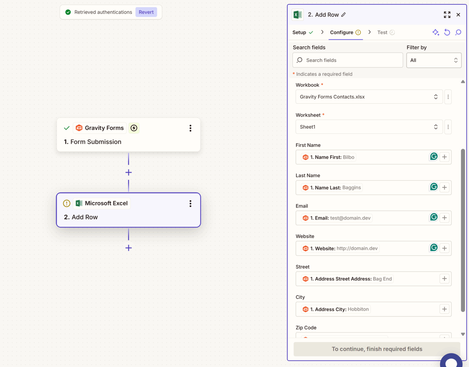 Gravity Forms to Microsoft Excel Export your entries using Zapier