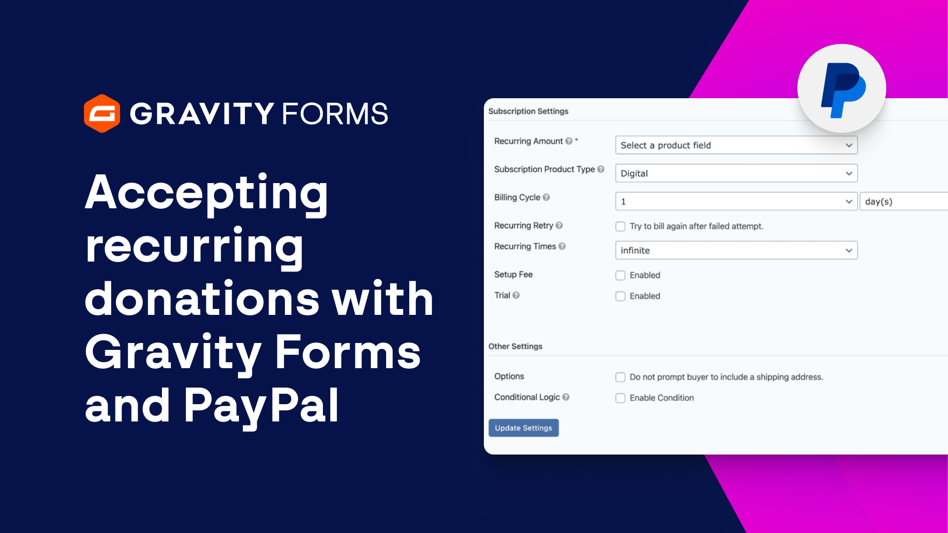 Accepting Recurring Donations with Gravity Forms and PayPal
