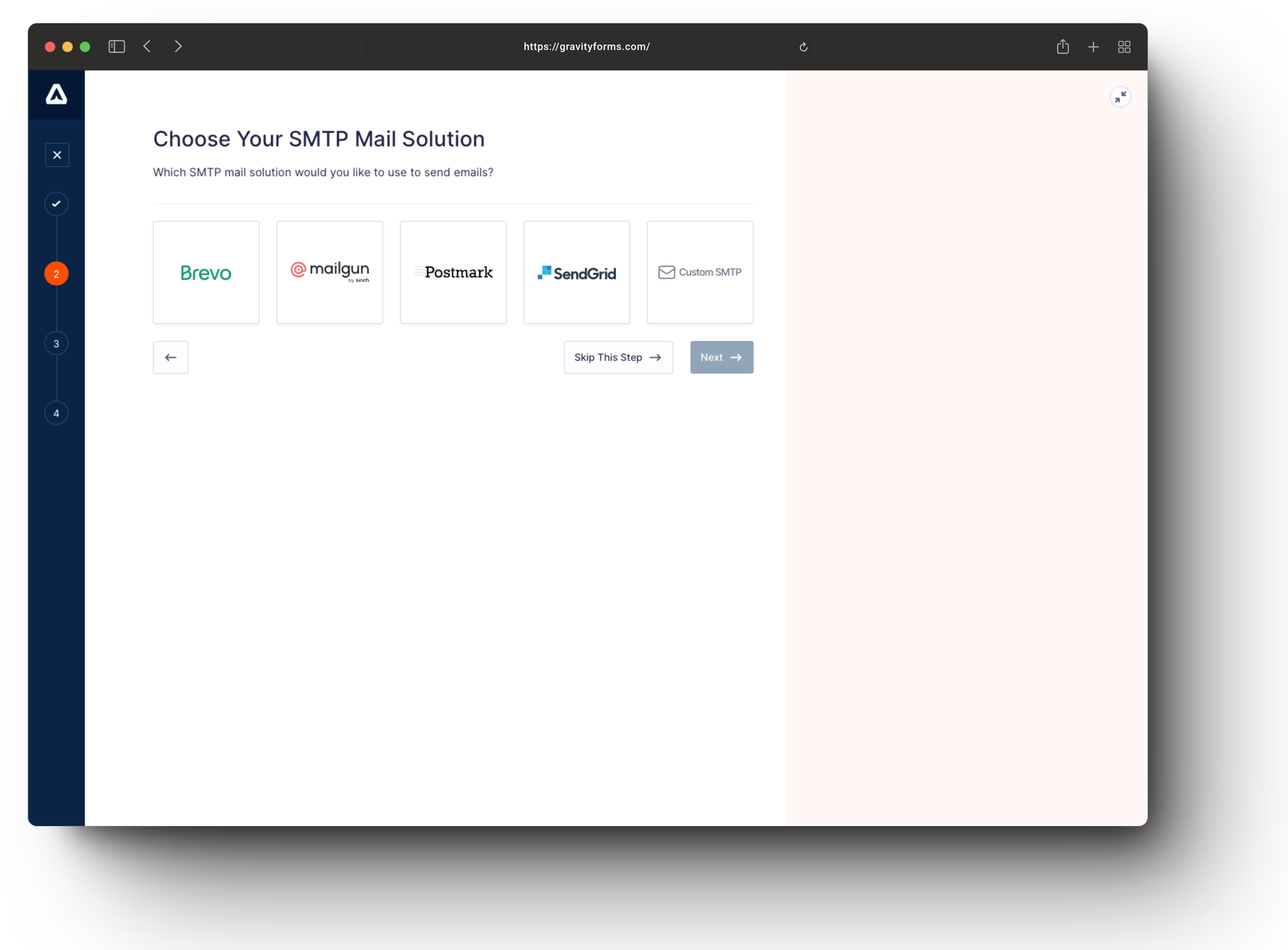 Gravity SMTP Setup 2