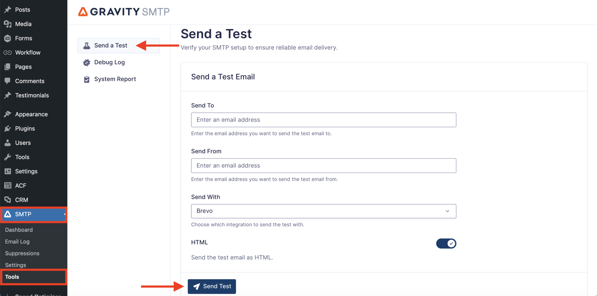 How to send WordPress emails using Brevo and Gravity SMTP - Gravity Forms