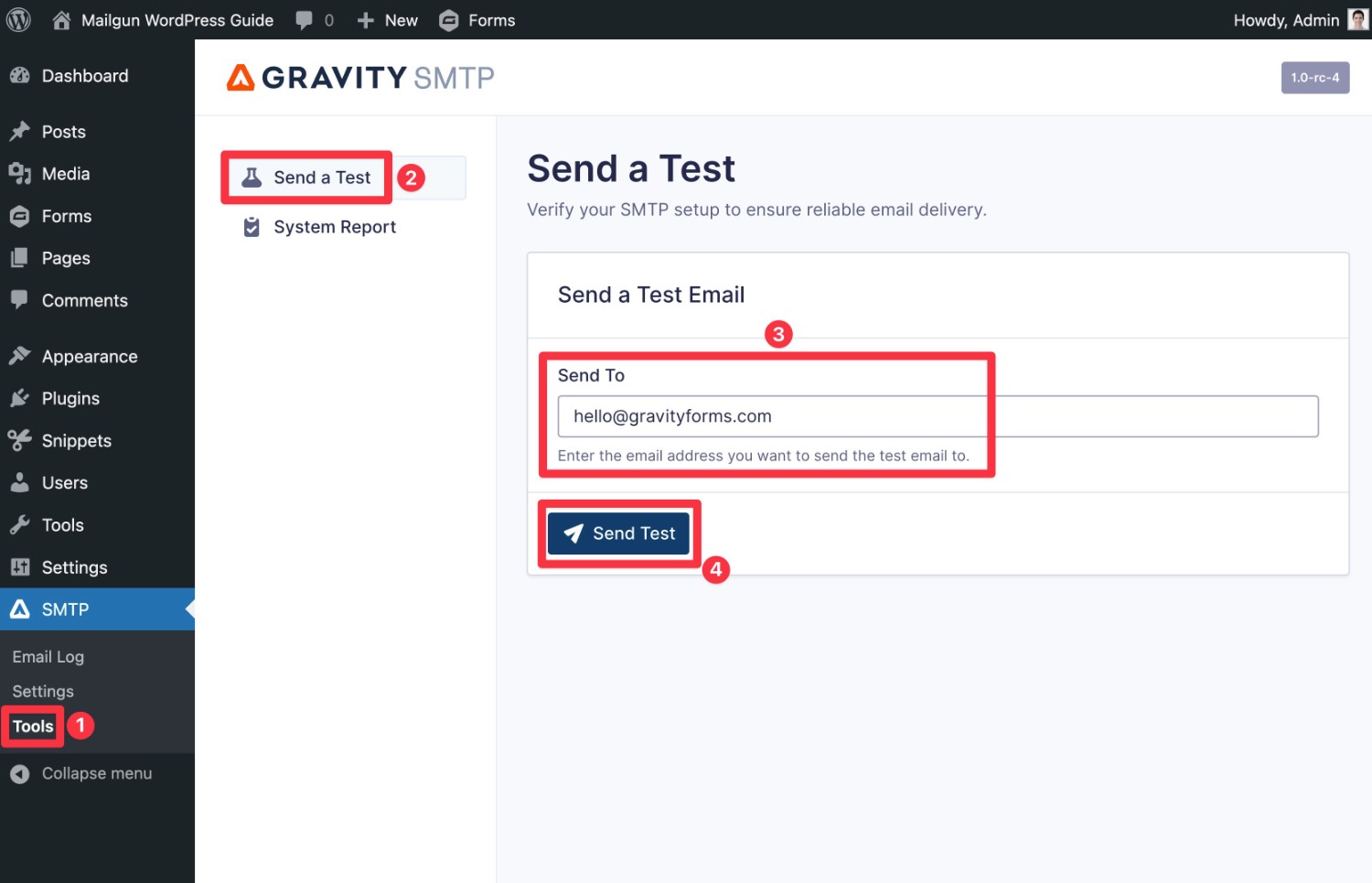 Send a test email