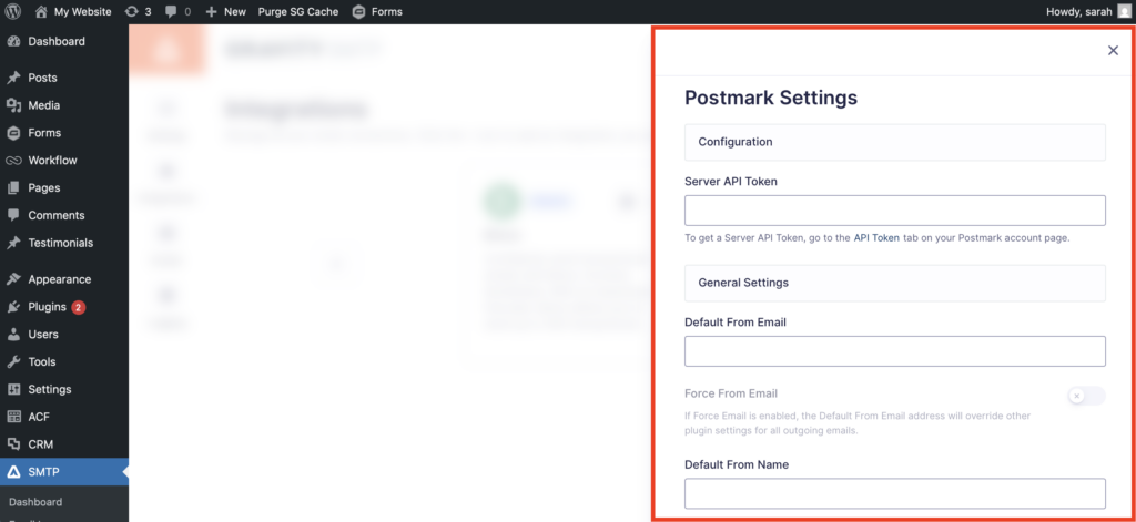 How to use Postmark to send WordPress emails - Gravity Forms