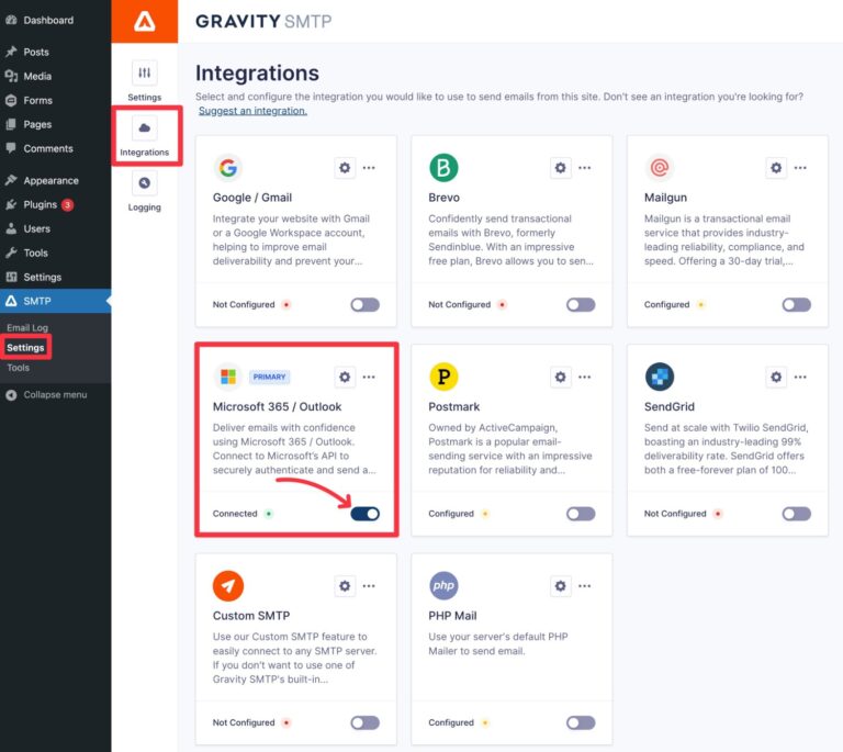How to Send WordPress Emails with Microsoft 365 / Outlook - Gravity Forms