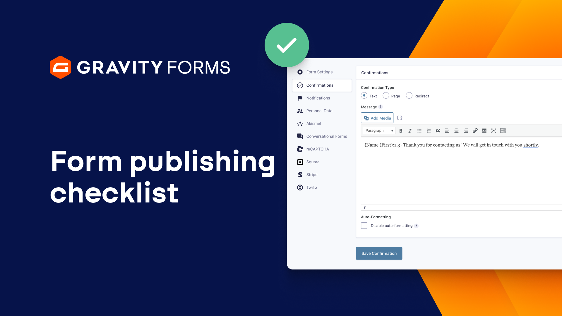 Form Publishing Checklist