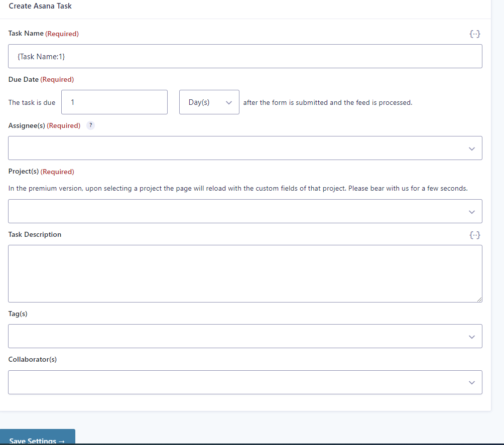 Integrate Asana with Gravity Forms