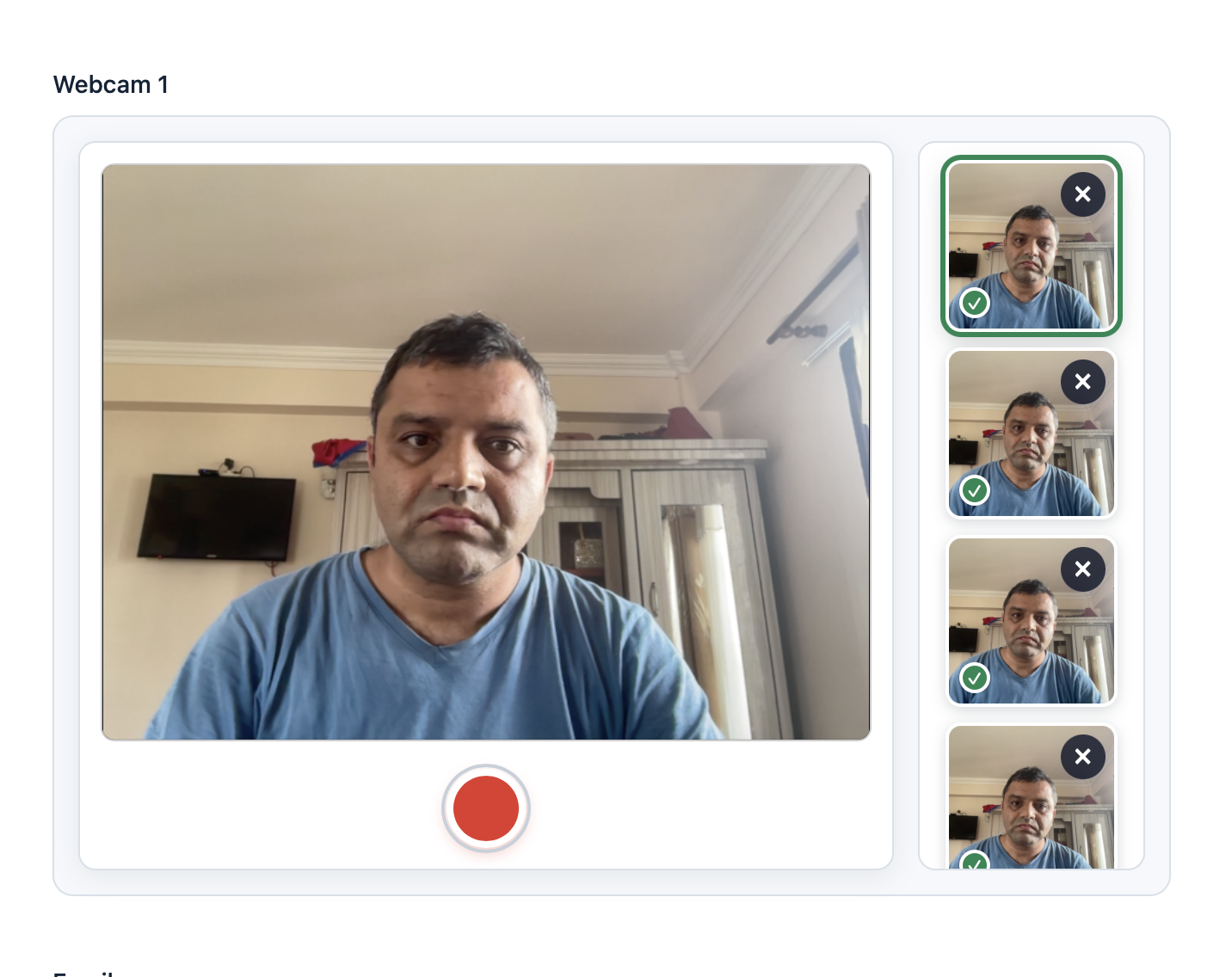 Webcam for Gravity Forms