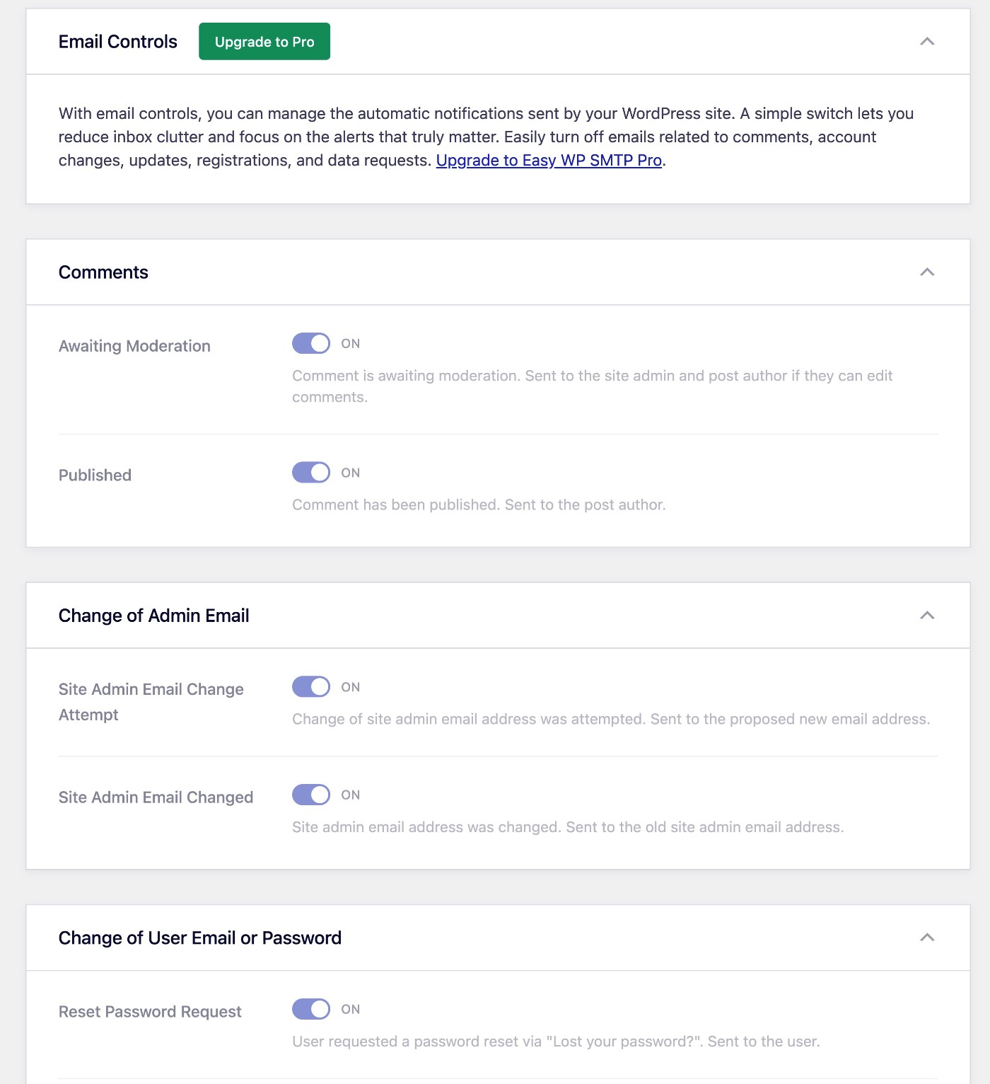 Easy WP SMTP email management tools