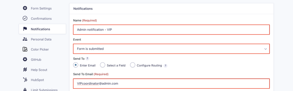WordPress Form Notification Emails - Conditional Logic