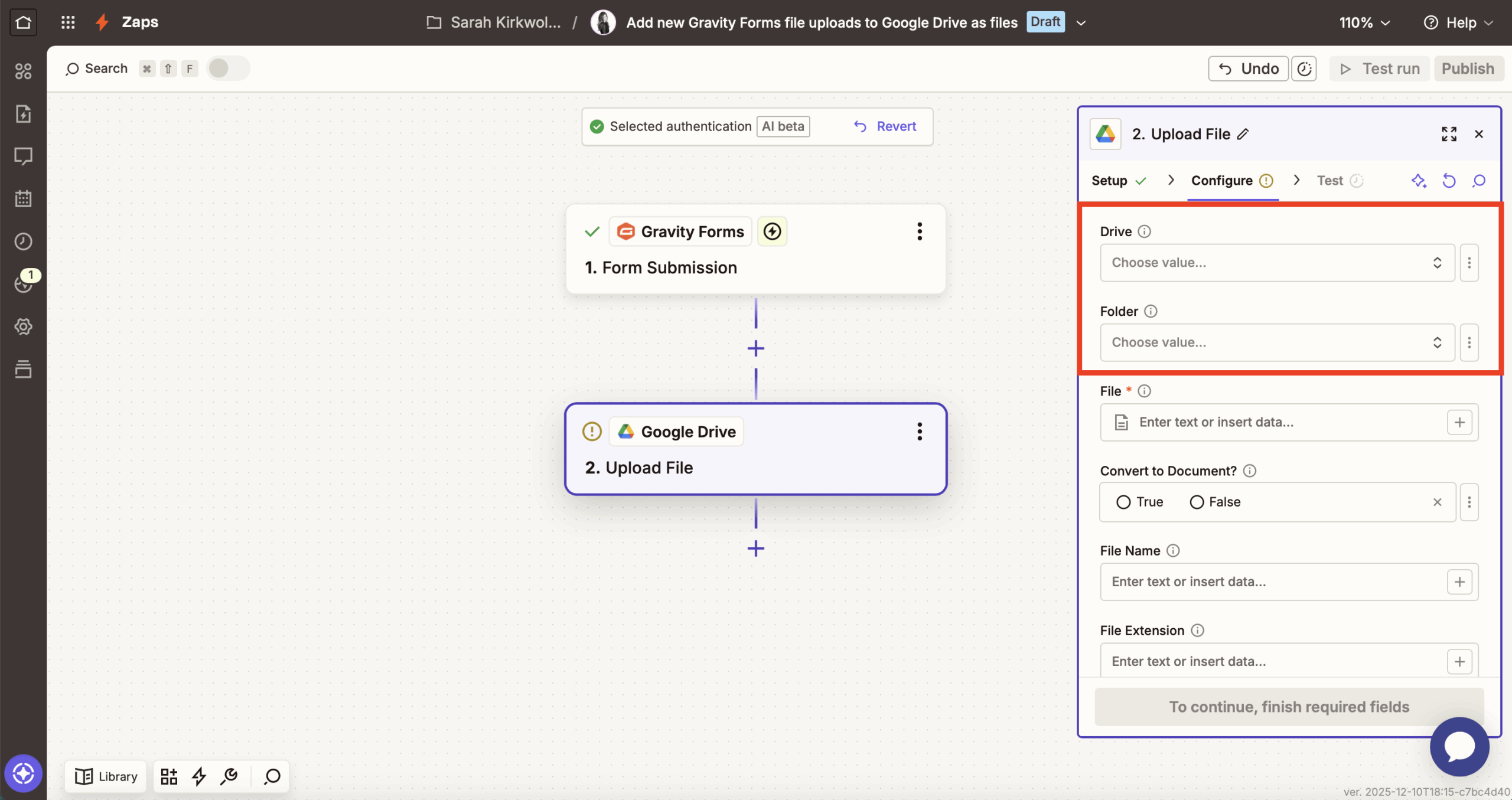 Zapier Google Drive locations1