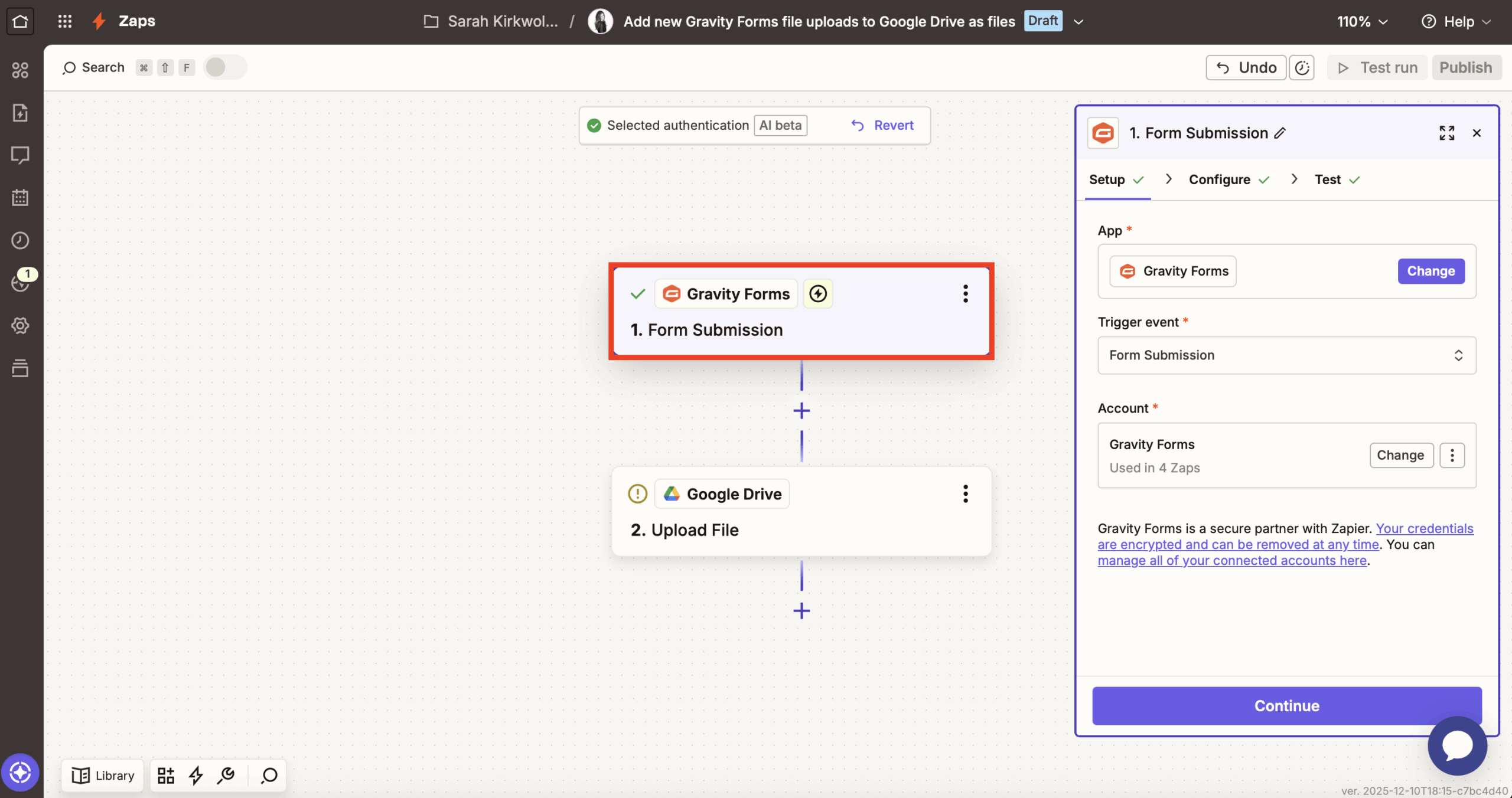 Zapier trigger event form submission