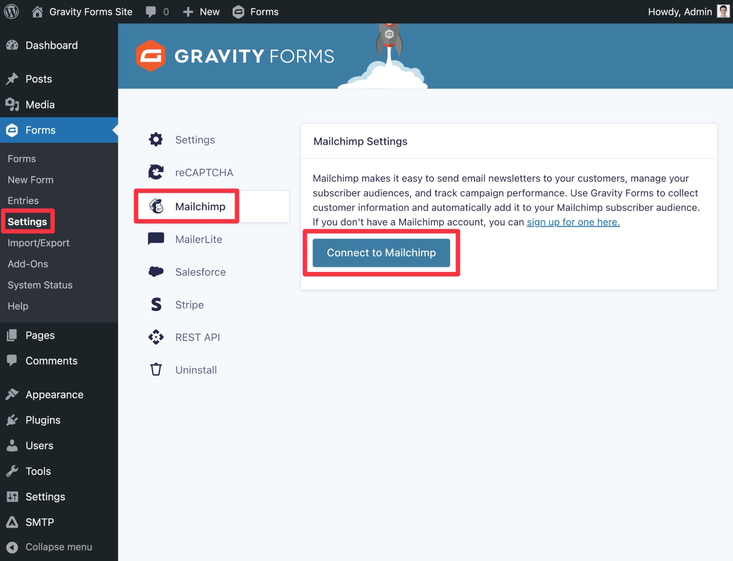 Connect to Mailchimp
