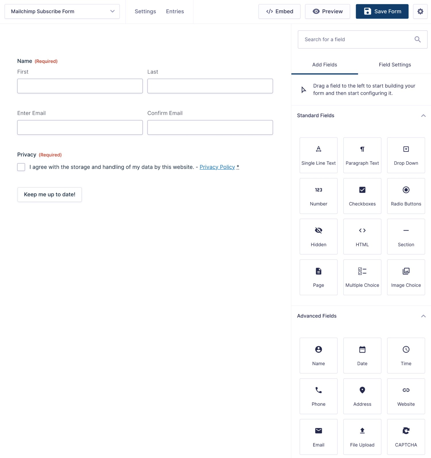 Customize WordPress Mailchimp subscribe form