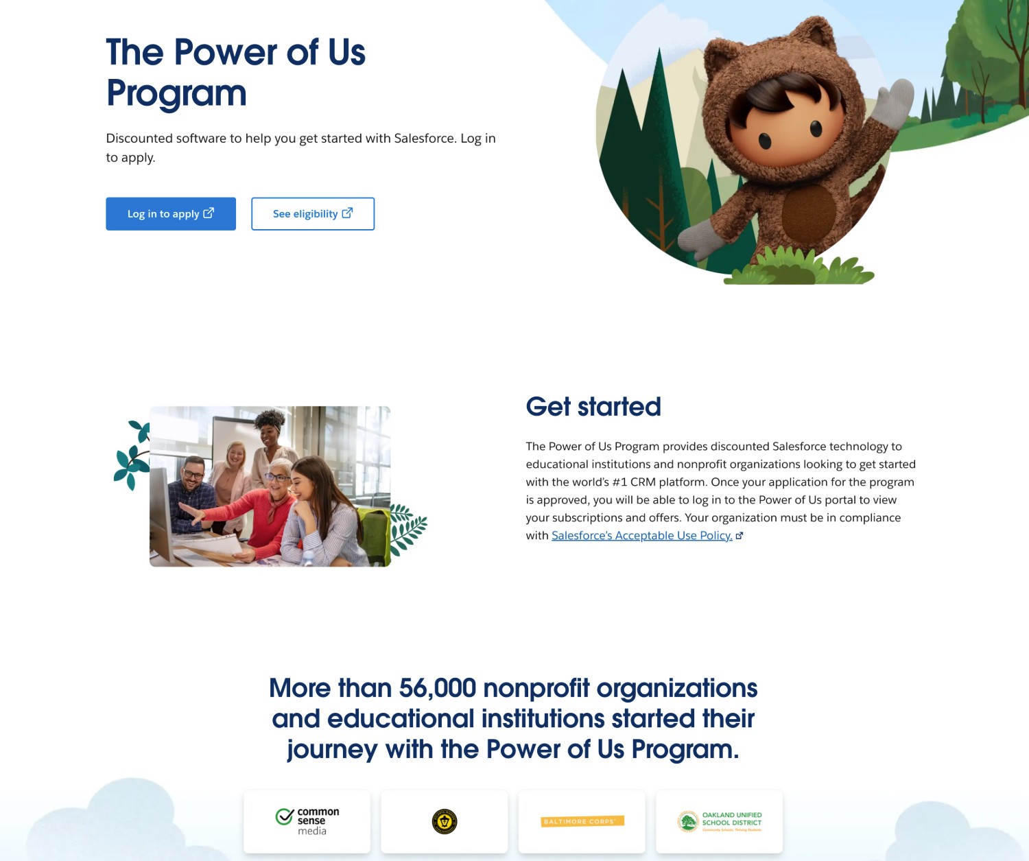 Salesforce for nonprofits Power of Us program