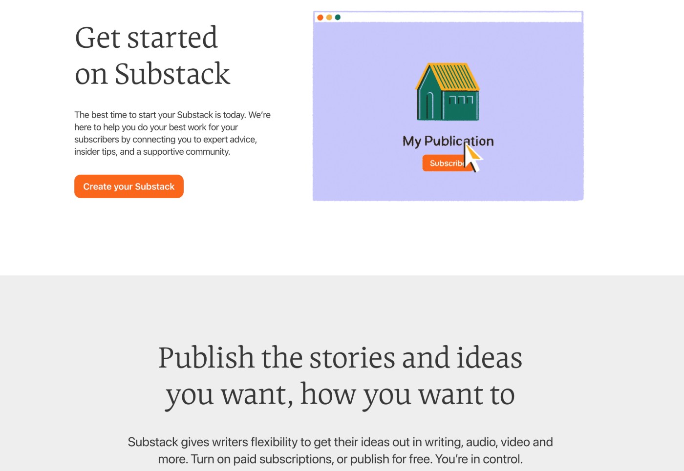Substack homepage