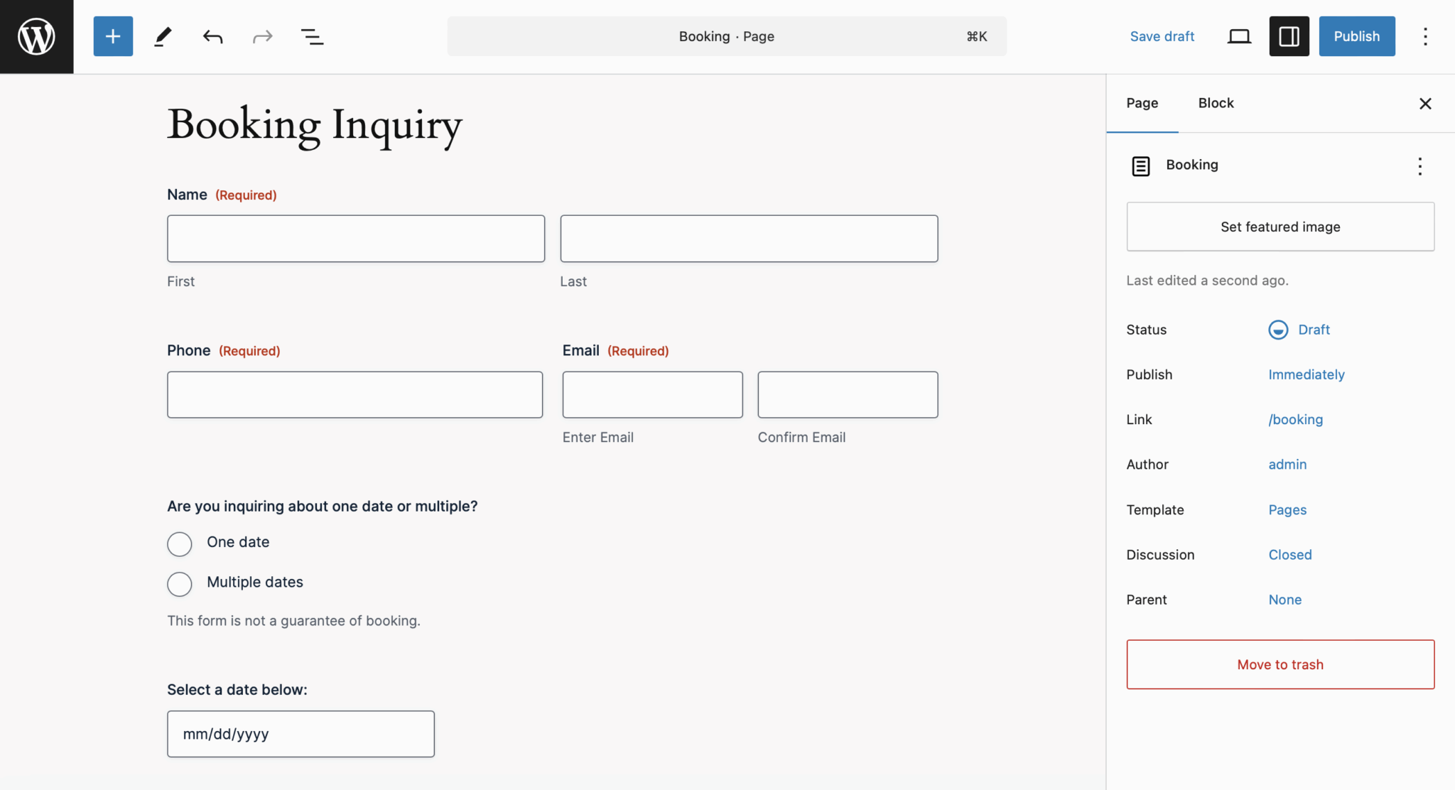 Create the ultimate booking request form for musicians on WordPress ...