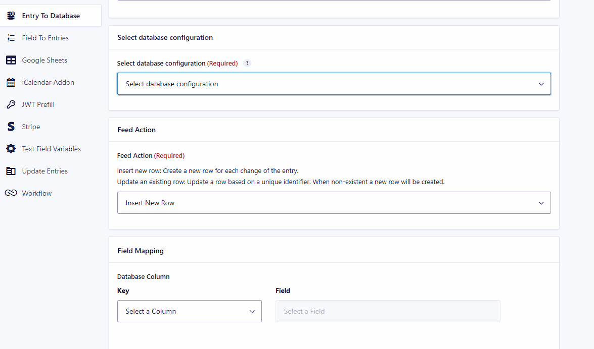 Entry to Database