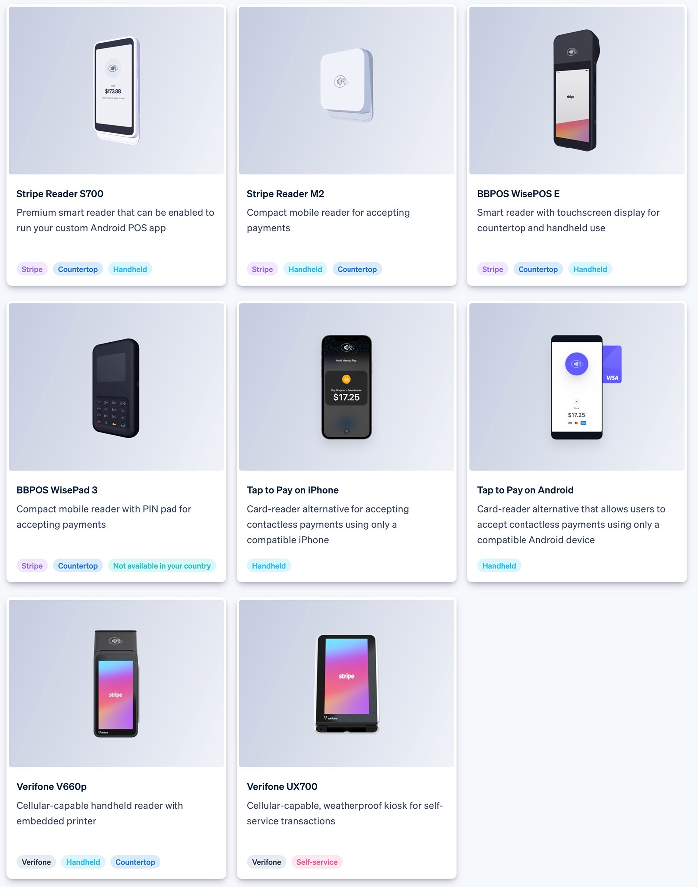 Stripe payment hardware