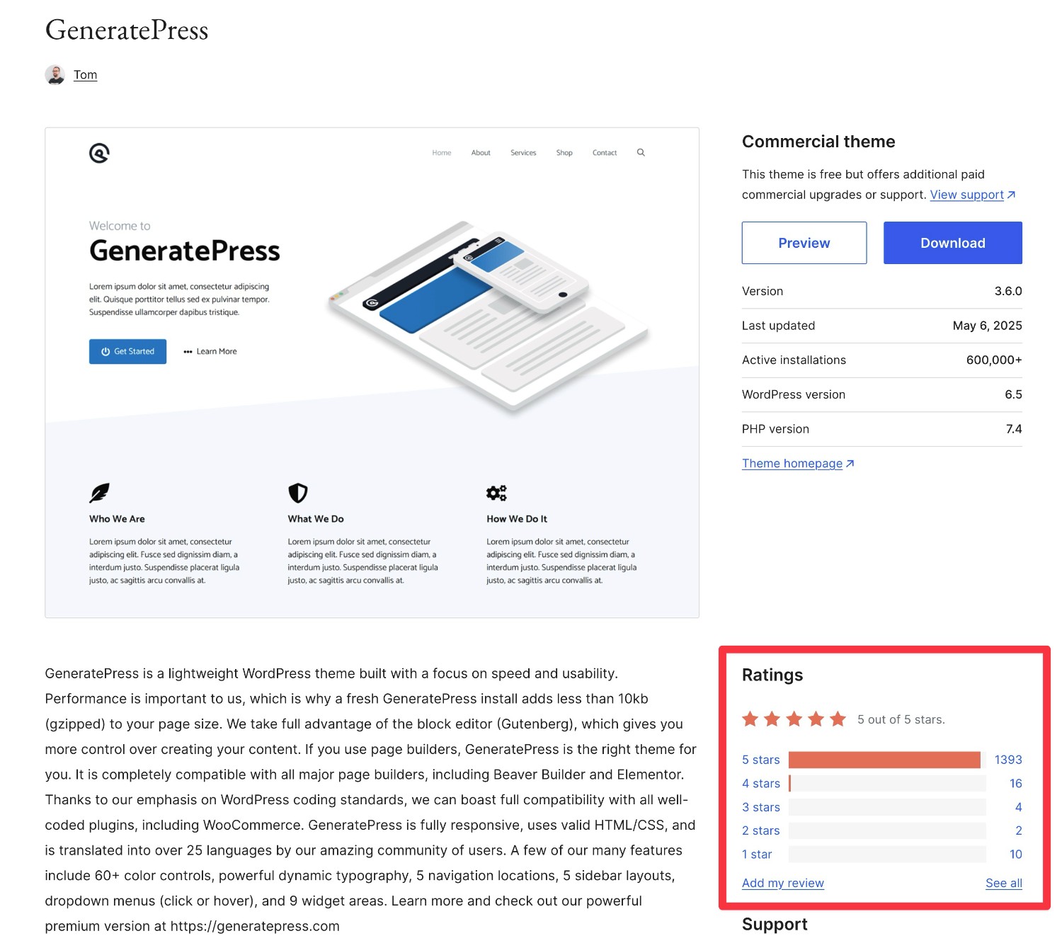 WordPress theme reviews