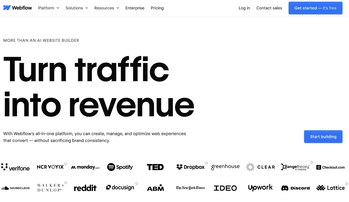 Webflow homepage