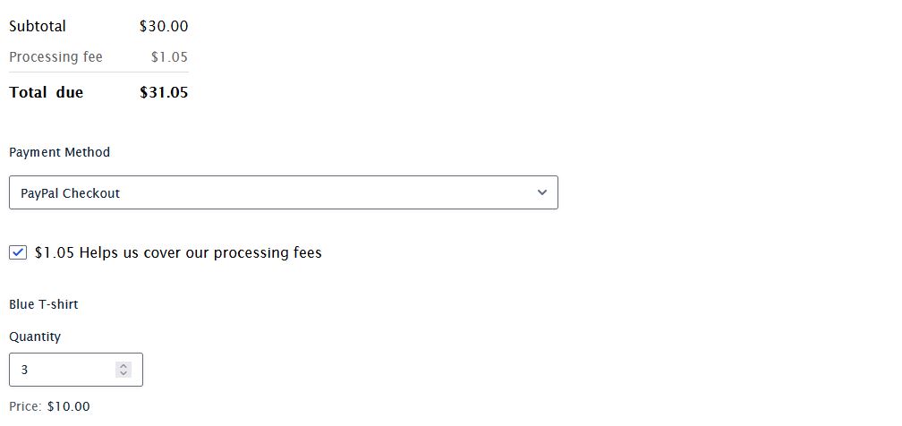 Fee Recovery for Gravity forms