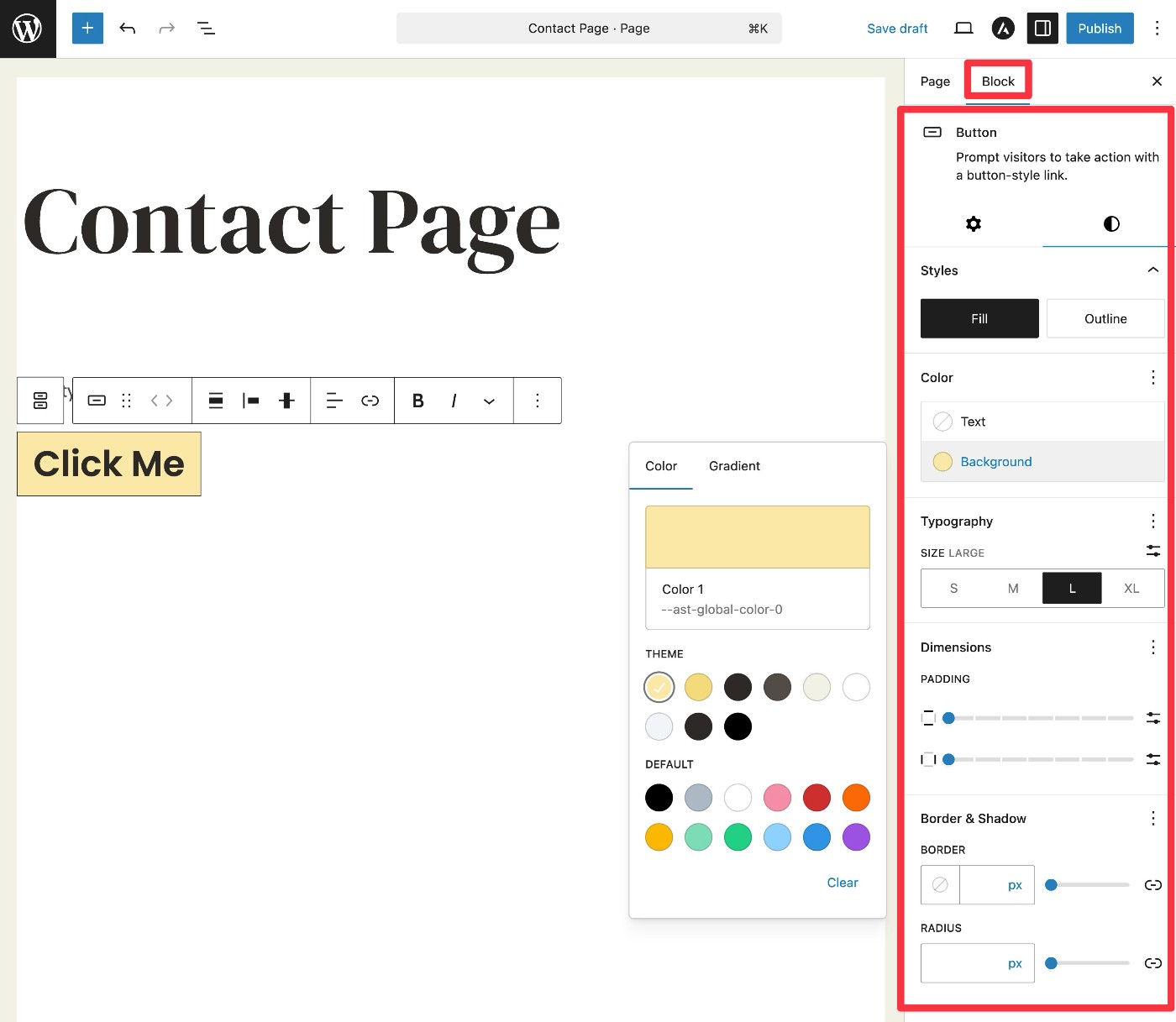 Configure blocks in page