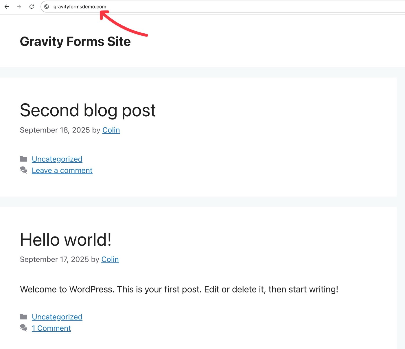 Default WordPress behavior