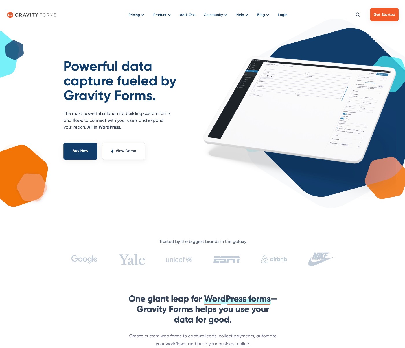 Gravity Forms homepage