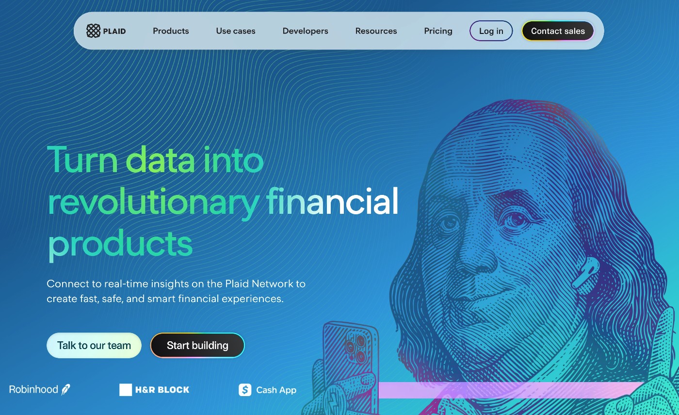 Plaid homepage
