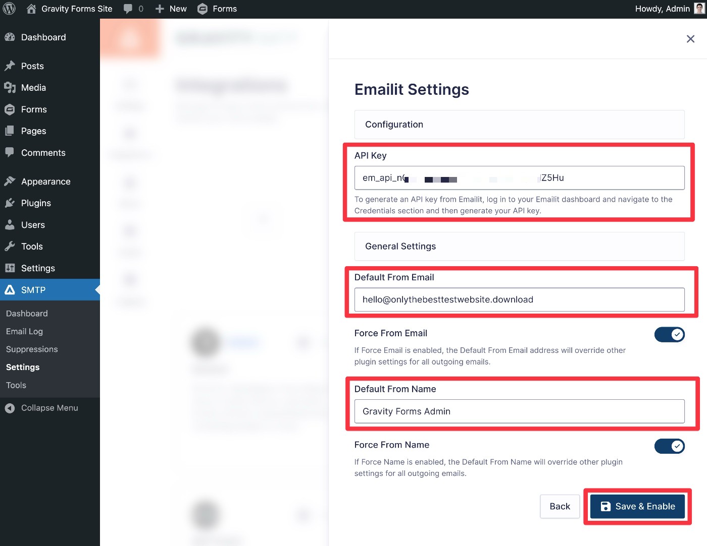 Configure EMailit integration