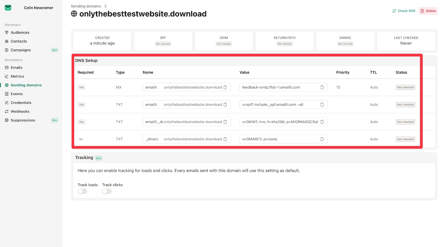 Add DNS records