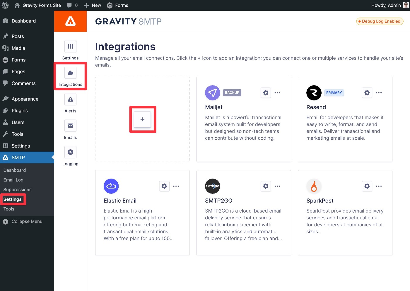 Add integration in Gravity SMTP