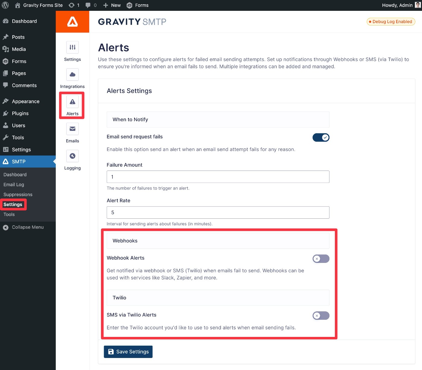 Configure real-time alerts for Resend