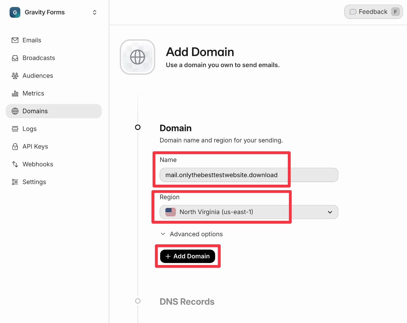 Domain details