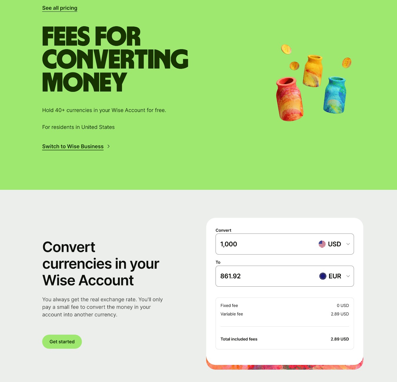 Wise currency conversion fee