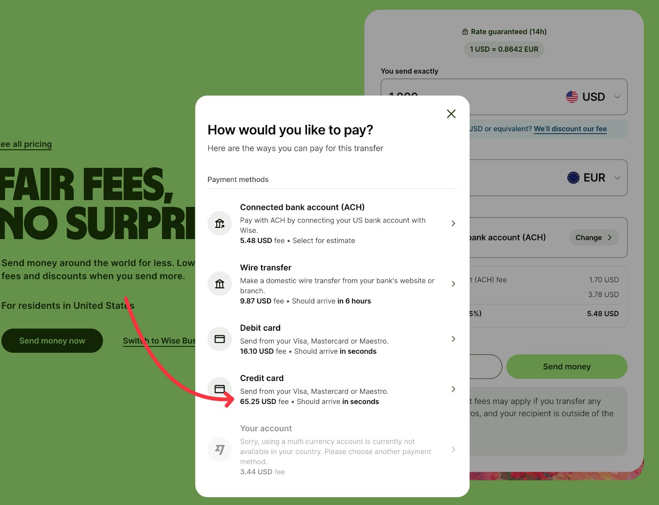 Wise vs PayPal fee to send money