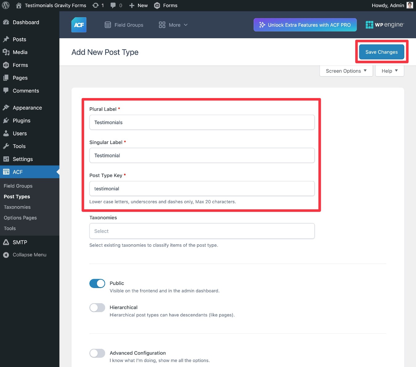 Set up testimonial custom post type