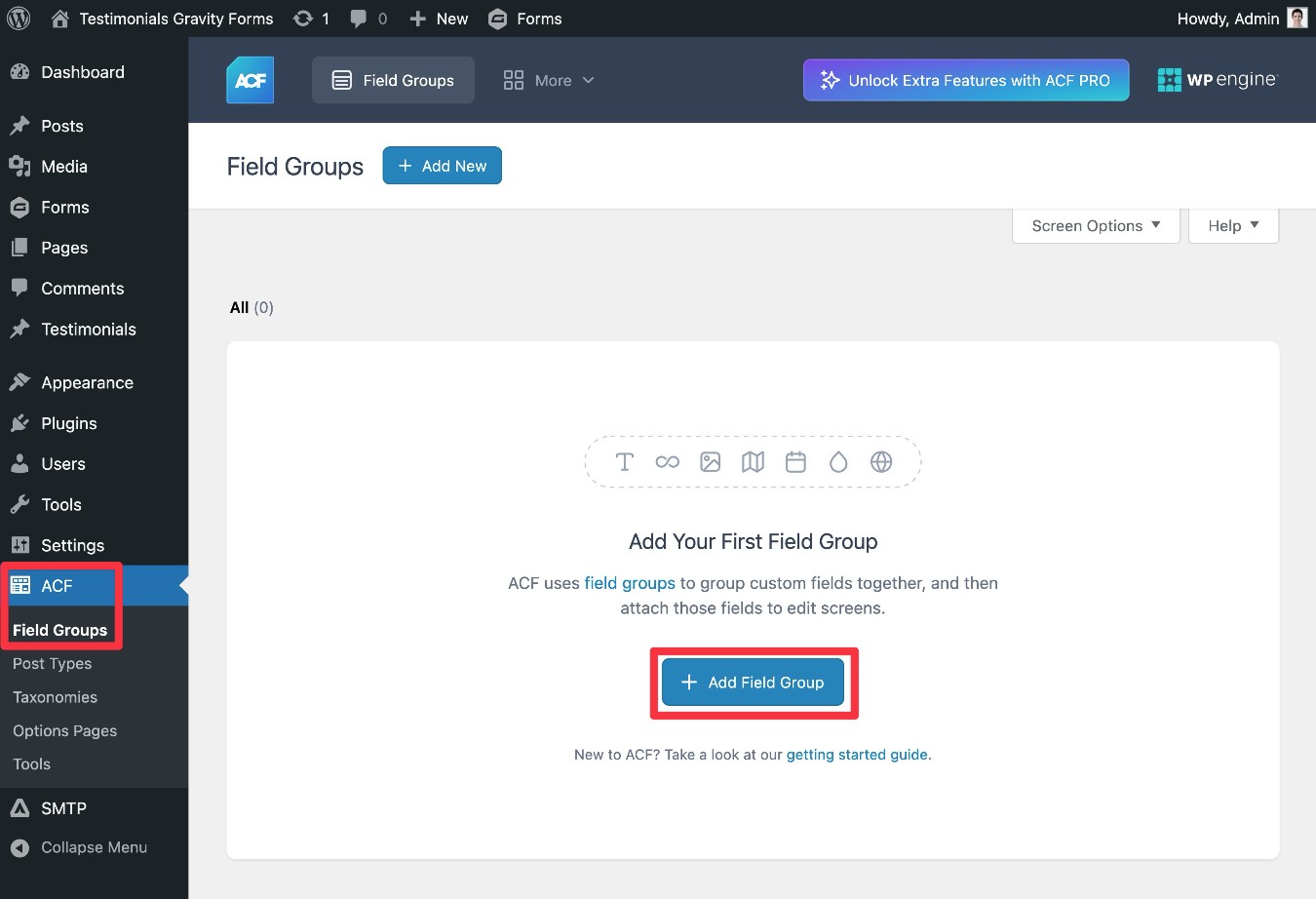 Create custom fields for testimonials