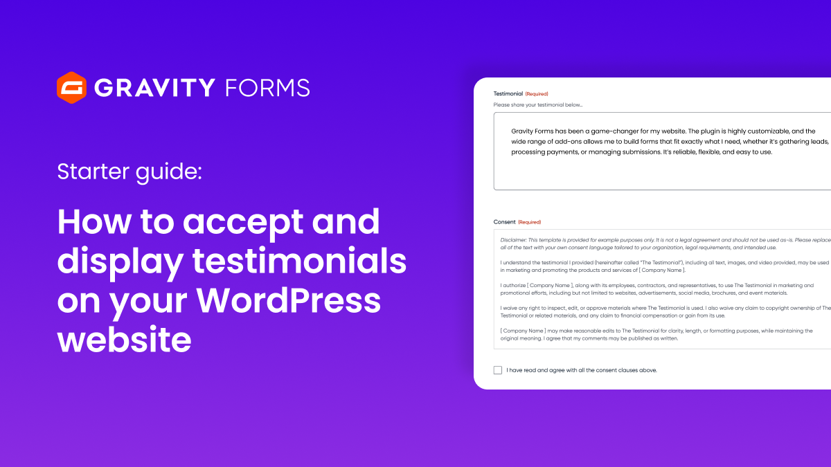 Accept and display testimonials on your WordPress website