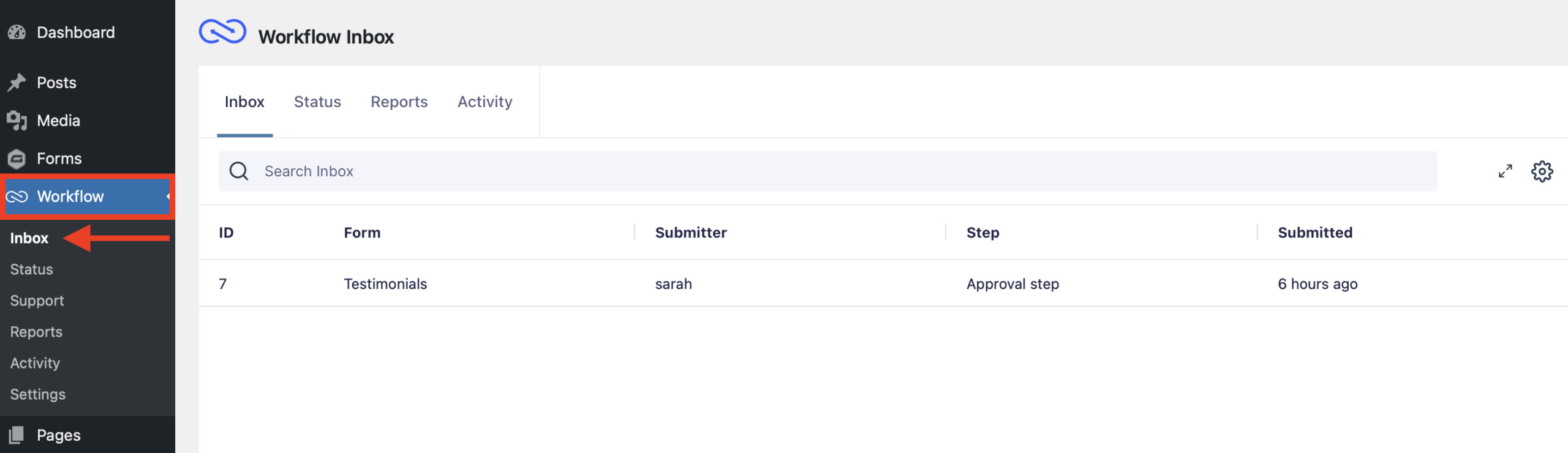 Flow-Workflow inbox approval step