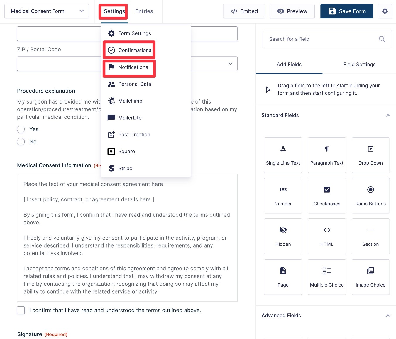 Add confirmations and notifications