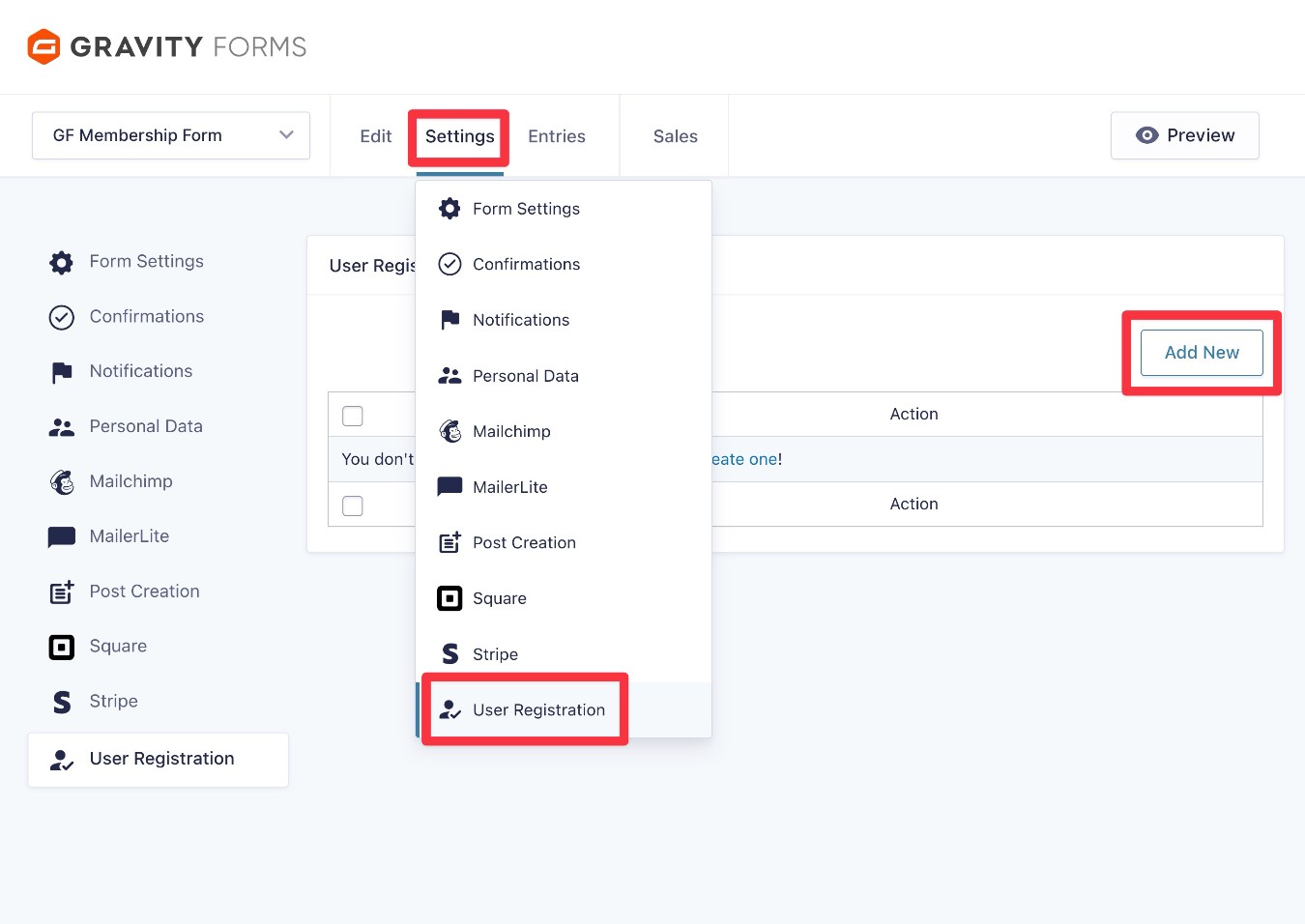 How to create a User Registration feed