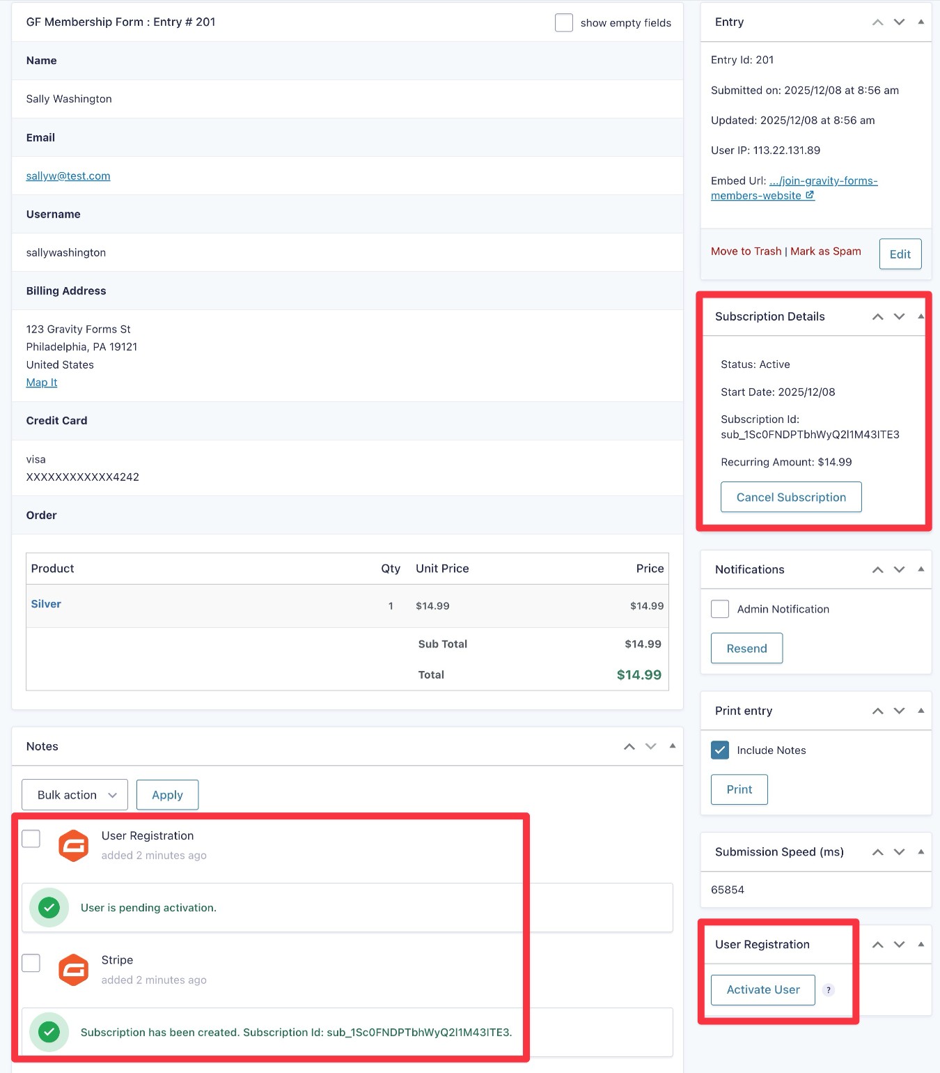 New member form entry