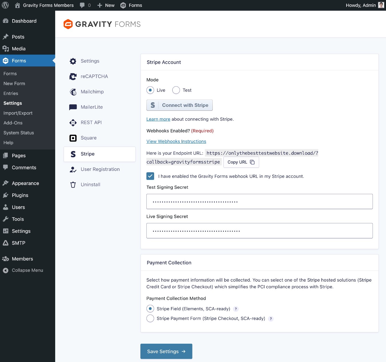 How to enable live payments in Stripe