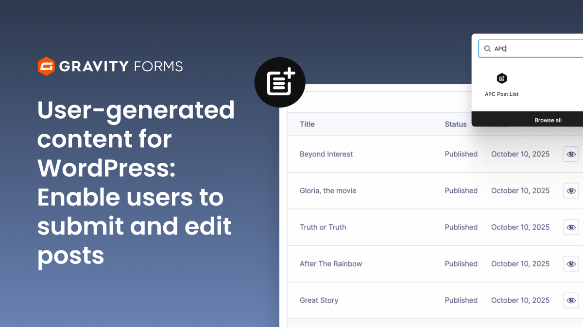 User generated content on WordPress