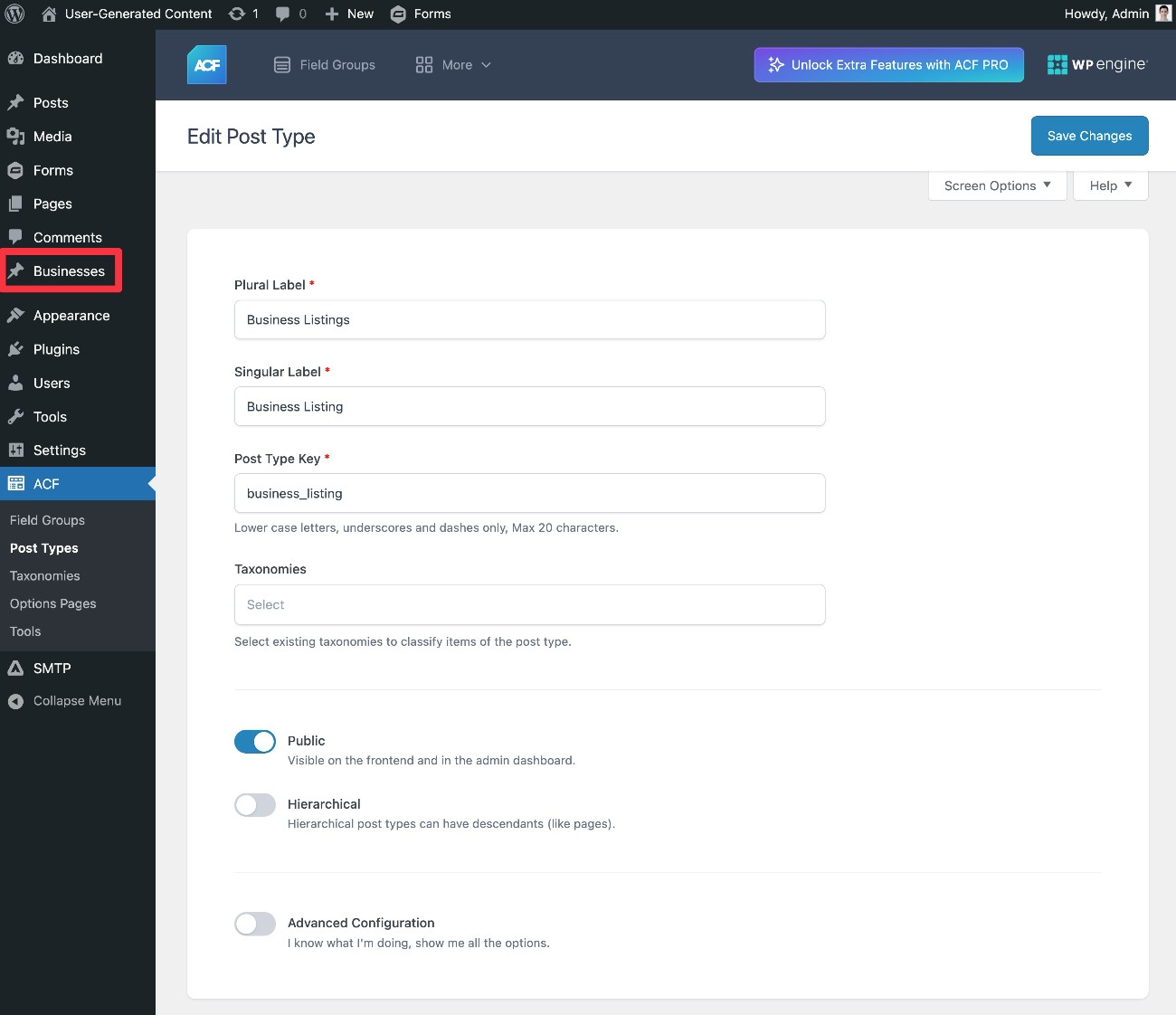 Create custom post types
