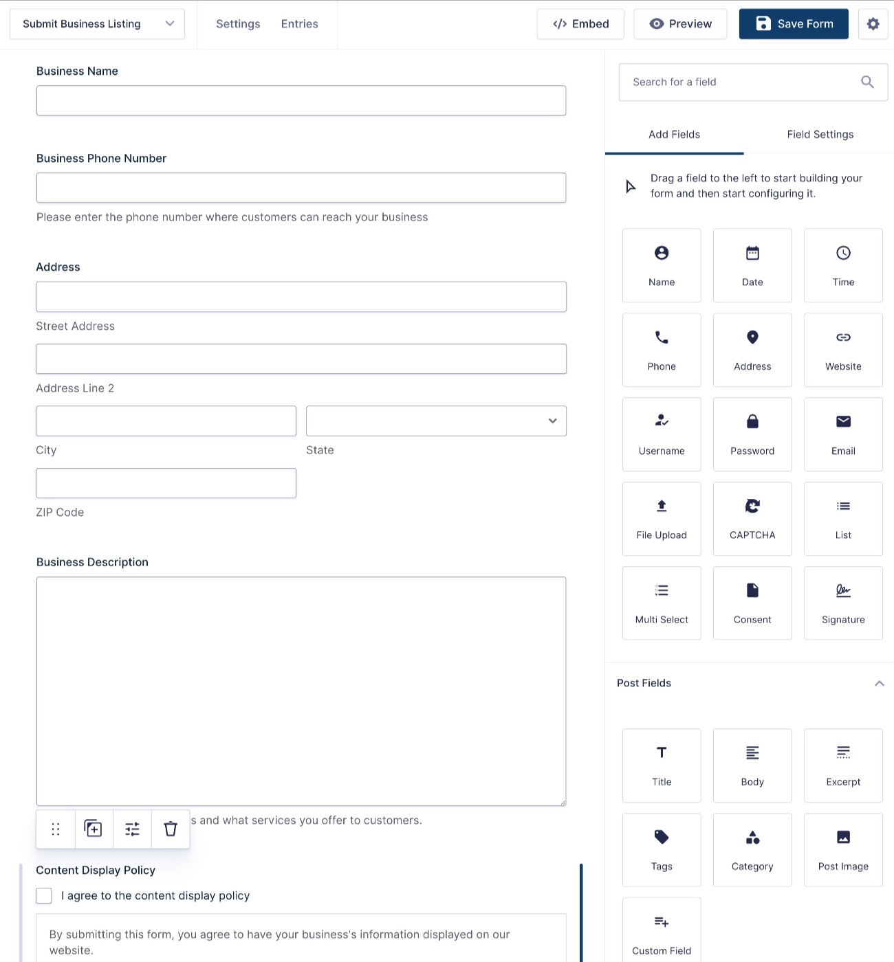 Set up WordPress user-generated content form
